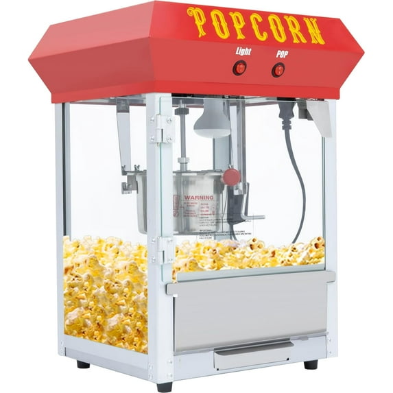 6 Ounce Popcorn Machine, Bar Style Popcorn Machine Popcorn Maker 600W Electric Popper for Home Theater Parties, and Events