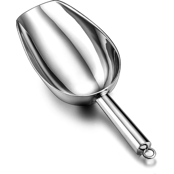 6 Ounces Stainless Steel Ice Scoop 8.25-inch