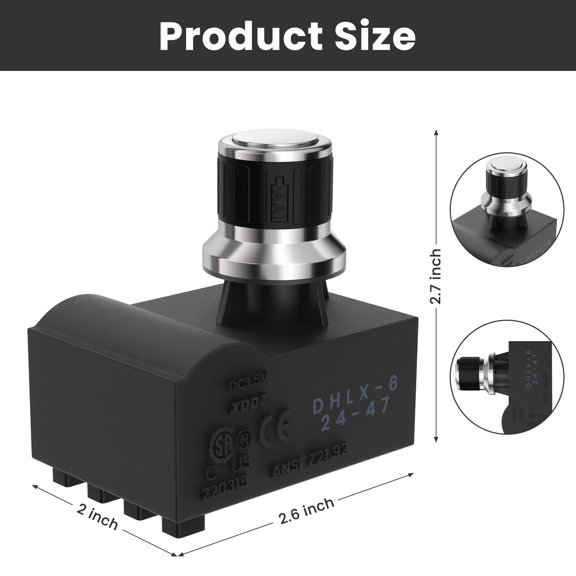 6-Outlet Chrome Spark Igniter Button for Grills AA Battery Operated Replacement