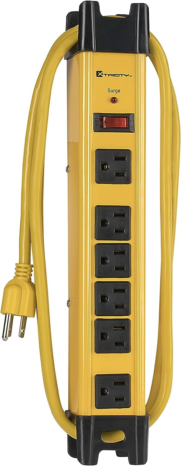 6Outlet Heavy Duty Grounded Surge Protector Power Strip, 1200 Joules