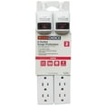 6Outlet Surge Protector Strip, 2pk, White