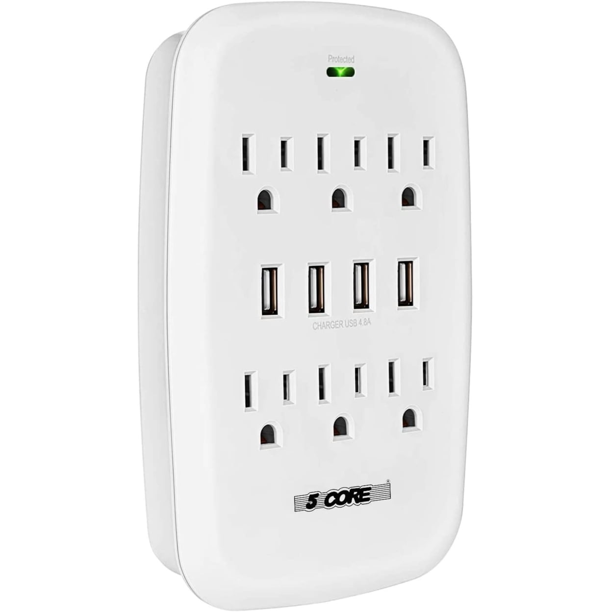 6 Outlet Wall Plug Extender with 4 USB Ports , Multi Plug Outlet