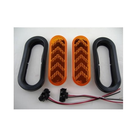 6" Oval Amber LED Sequential Arrow Truck Bus Trailer Turn Signal Light Kits