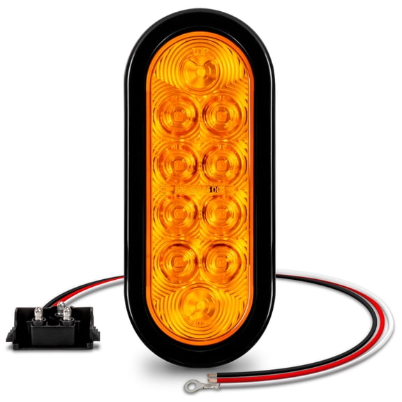 6" Oval Amber LED Trailer Tail Lights [DOT certified] [Grommet & Plug Included ] [IP67 Waterproof] Park Turn Trailer Lights for RV Jeep Trucks