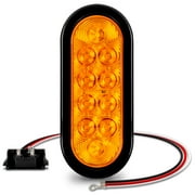 6 Oval Amber LED Trailer Tail Lights [DOT certified] [Grommet & Plug Included ] [IP67 Waterproof] Park Turn Trailer Lights for RV Jeep Trucks