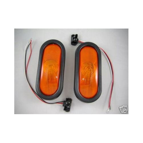 6" Oval Amber RV Truck Trailer Bus Semi Park Turn Signal Light Kits