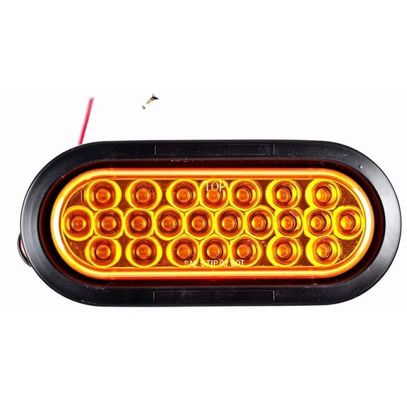 6" Oval Recessed Amber Strobe Light 24 LED DOT/SAE Approved with Grommet