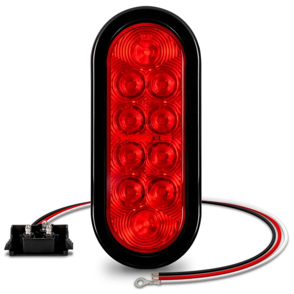 6" Oval Red LED Trailer Tail Lights [DOT Certified] [Grommet & Plug Included] [IP67 Waterproof] Turn Stop Brake Trailer Lights for RV Jeep Trucks