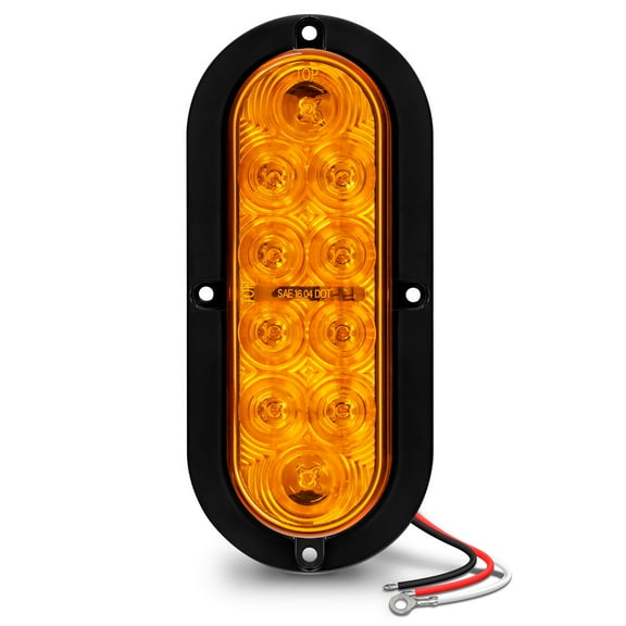 6" Oval Surface Mount Amber LED Truck Trailer Park Turn Tail Lights Waterproof
