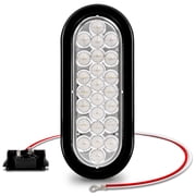 6 Oval White 24 LED Trailer Tail Lights [DOT Certified] [Grommet & Plug Included] [IP67 Waterproof] Reverse Back Up Trailer Lights for RV Trucks Jeep