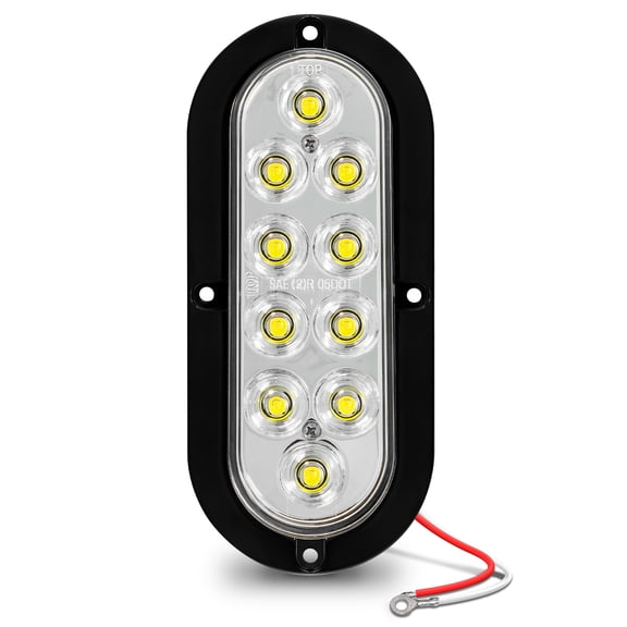 6" Oval White Surface Mount LED RV Trailer Tail Lights Reverse Back Up IP67