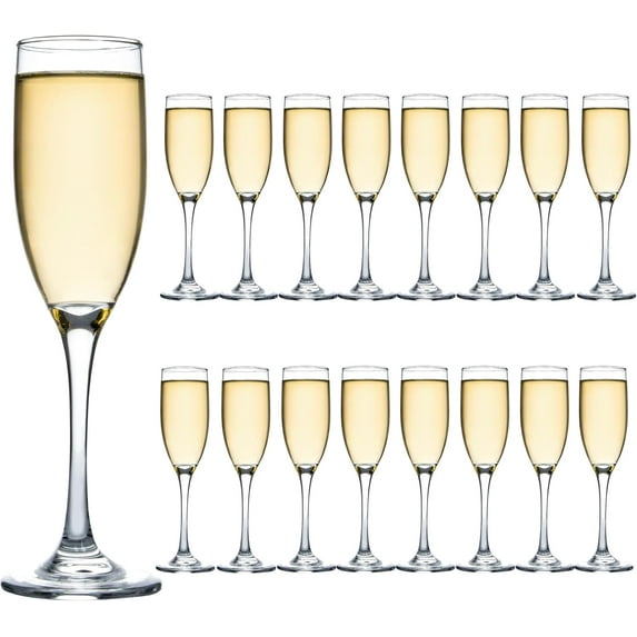 6 Oz Cylinder Champagne Flutes Set Of 12, Long Stemmed Crystal Clear Champagne Flute Glass Set, Sparkling Wine Glass for Home Party Wedding Anniversary Birthday Christmas