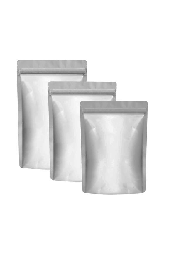 6 Oz Stand Up Foil Pouch for Food Storage 6 x 8.75 x 3 Inch, 50 PCS Heat Sealable Resealable Airtight Smell Proof Ziplock Bag, FDA Compliant