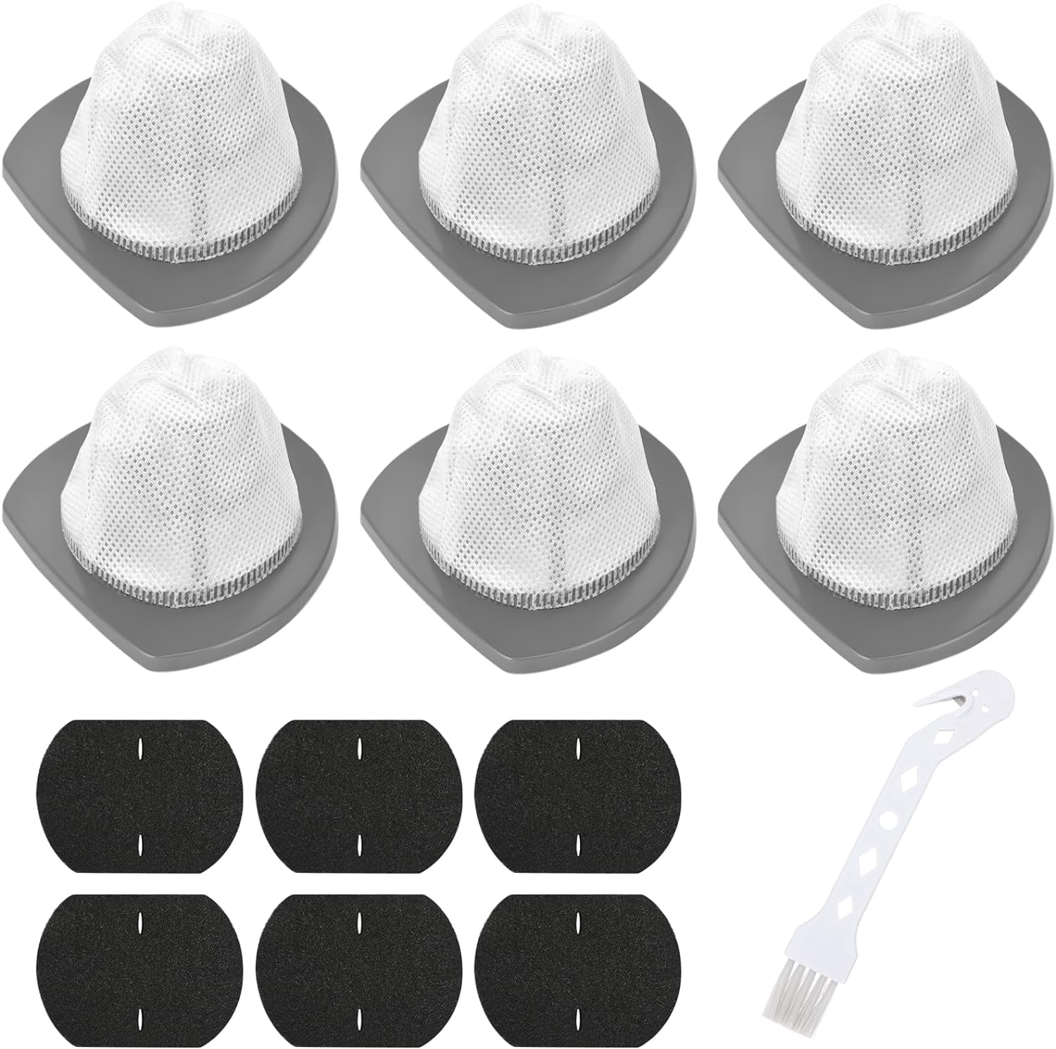 6 PACK 2033 Replacement Filter Compatible with Bissell Featherweight Stick Lightweight Bagless Vacuum Cleaner 20331, 20333, 20334, 20336, 20339, 2033M,6 Mesh Filter 6 Foam Filters, Replace # 1611508