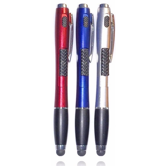 [6-PACK] 3-in-1 Stylus Pen [Stylus w +  Ballpoint Pen + LED Flashlight] For Touch Screen Smartphones Tablets [3 Stylus Pens each color]