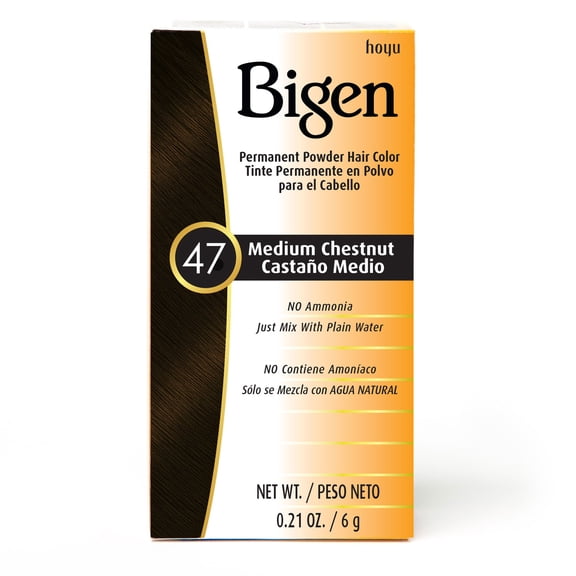 [ 6 PACK ] BIGEN - Permanent Powder Hair Color [ MEDIUM CHESTNUT #47 ] 0.21 Oz. * BEAUTY TALK LA *