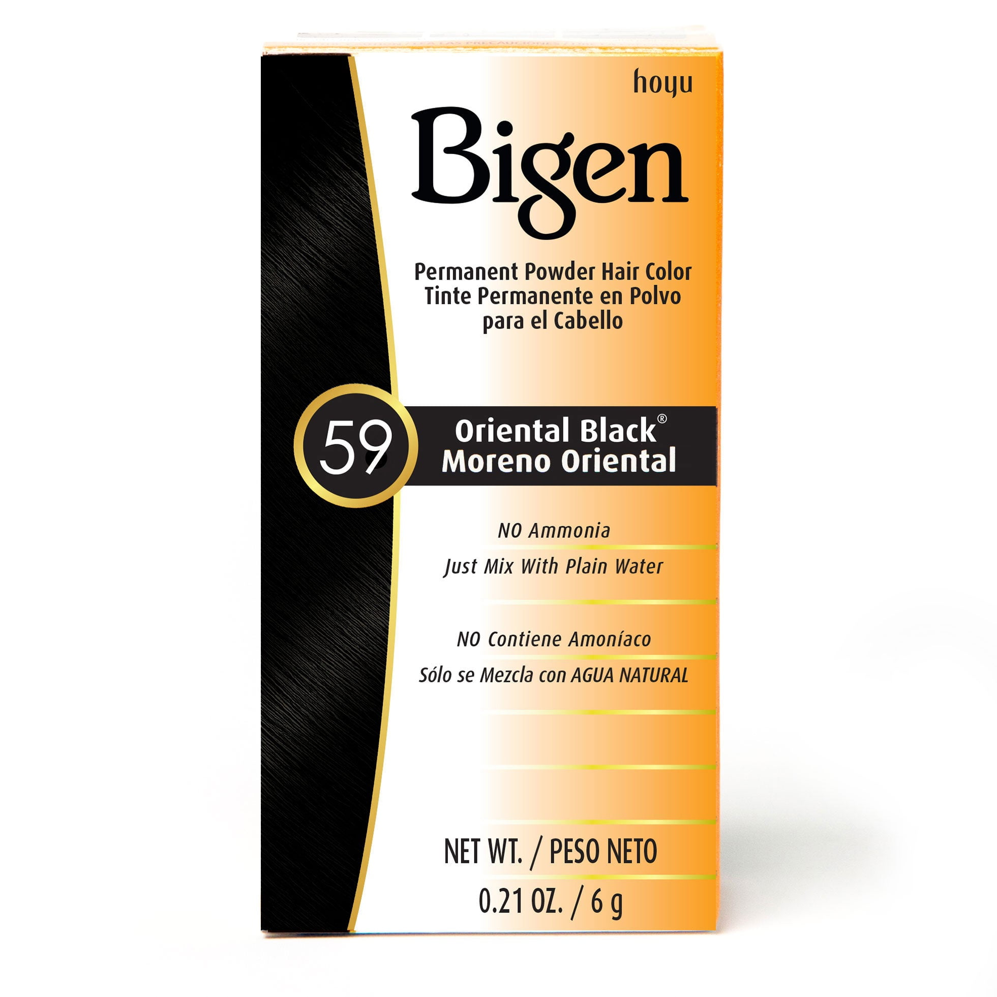 [ 6 PACK ] BIGEN - Permanent Powder Hair Color [ ORIENTAL BLACK #59 ] 0.21 Oz. * BEAUTY TALK LA *