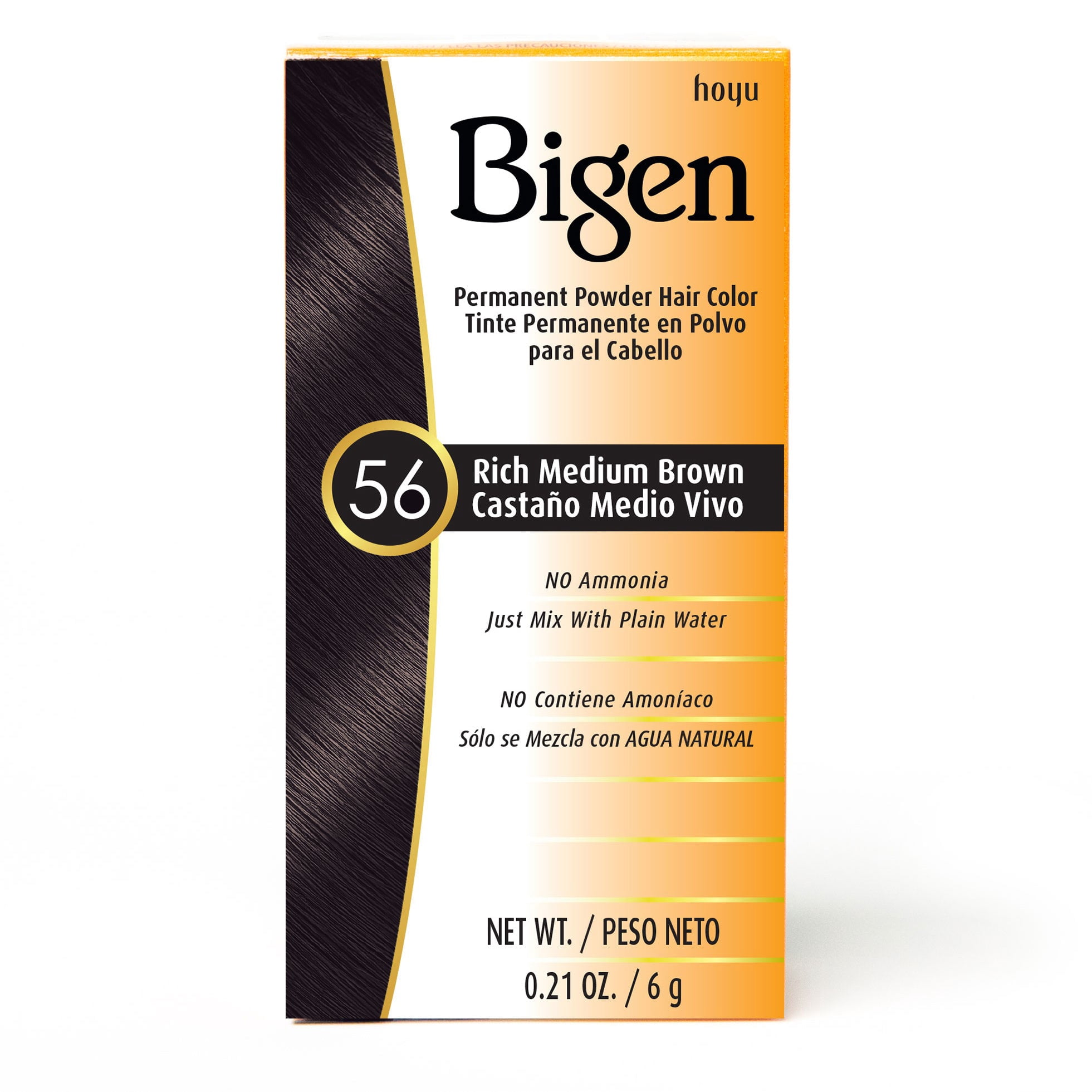 [ 6 PACK ] BIGEN - Permanent Powder Hair Color [ RICH MEDIUM BROWN #56 ] 0.21 Oz. * BEAUTY TALK LA *
