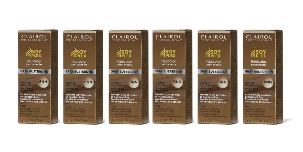 [6 PACK] Clairol Soy4Plex LiquiColor Permanent Hair Color [6NN Dark Rich Neutral Blonde] * BEAUTY TALK LA *