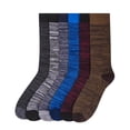 thumbnail image 1 of 6-PACK Couver Men's Dress Crew Socks, Stripes Pattern Assorted Colors, Size 10-13, 1 of 6