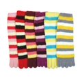 thumbnail image 1 of 6-PACK Couver Women's Warm Soft Polyester Winter Toe Socks, Multi-Color Stripe Pattern, 9-11, 1 of 1