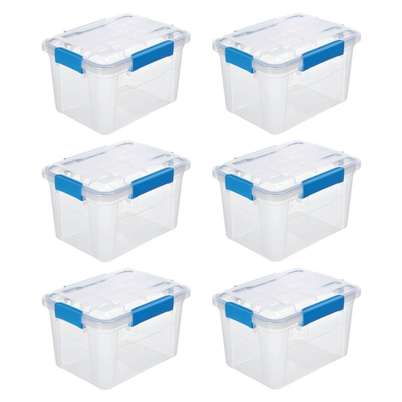 6 PACK - EZY STORAGE WATERPROOF 4.7Gal/19Qt/18L STORAGE BOX IP67