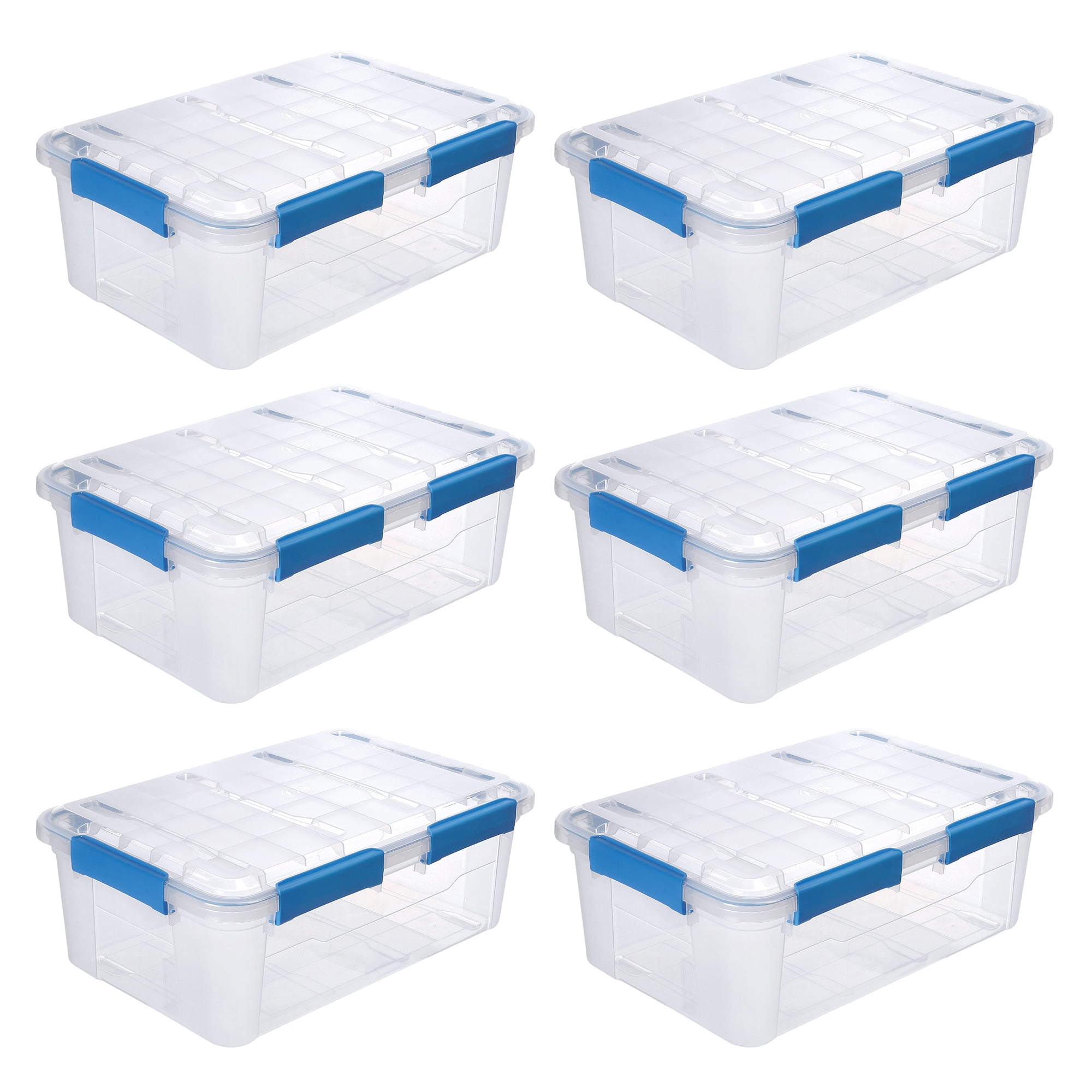 6 PACK - EZY STORAGE WATERPROOF 8.4Gal/33.8Qt/32L STORAGE BOX IP67
