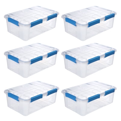 6 PACK - EZY STORAGE WATERPROOF 8.4Gal/33.8Qt/32L STORAGE BOX IP67