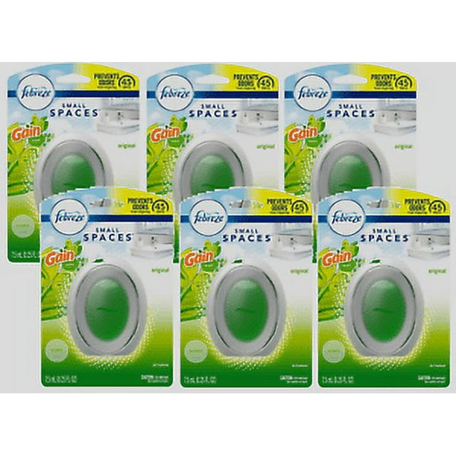 6 PACK Febreze Small Spaces Original Gain Scent Air Freshener 0.25 fl