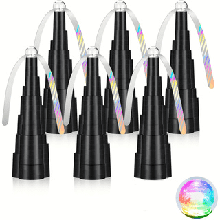 6-PACK Fly Fans for Tables, Rechargeable Fly Fan Table Top Fan with LED Light, Fly Spinner with Soft Holographic Blades for Picnic, Restaurant, Party, Home, and BBQ