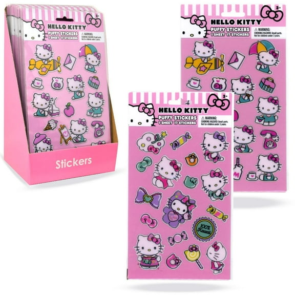 6 PACK Hello Kitty Puffy Sticker