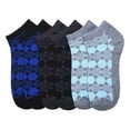 thumbnail image 1 of 6-PACK Men's Comfort Low Cut Socks, Spandex Socks, Pattern Socks, 9-11, 1 of 1