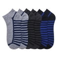 thumbnail image 1 of 6-PACK Men's Comfort Low Cut Socks, Spandex Socks, Stripes, 9-11, 1 of 1