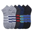 thumbnail image 1 of 6-PACK Men's Comfort Low Cut Socks, Spandex Socks, Stripes Pattern, 10-13, 1 of 1