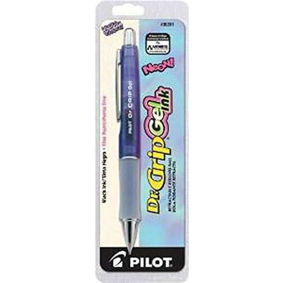 6 PACK Pilot Dr. Grip Gel Ink Rolling Ball Pen Violet Barrel, Black Ink (36261)