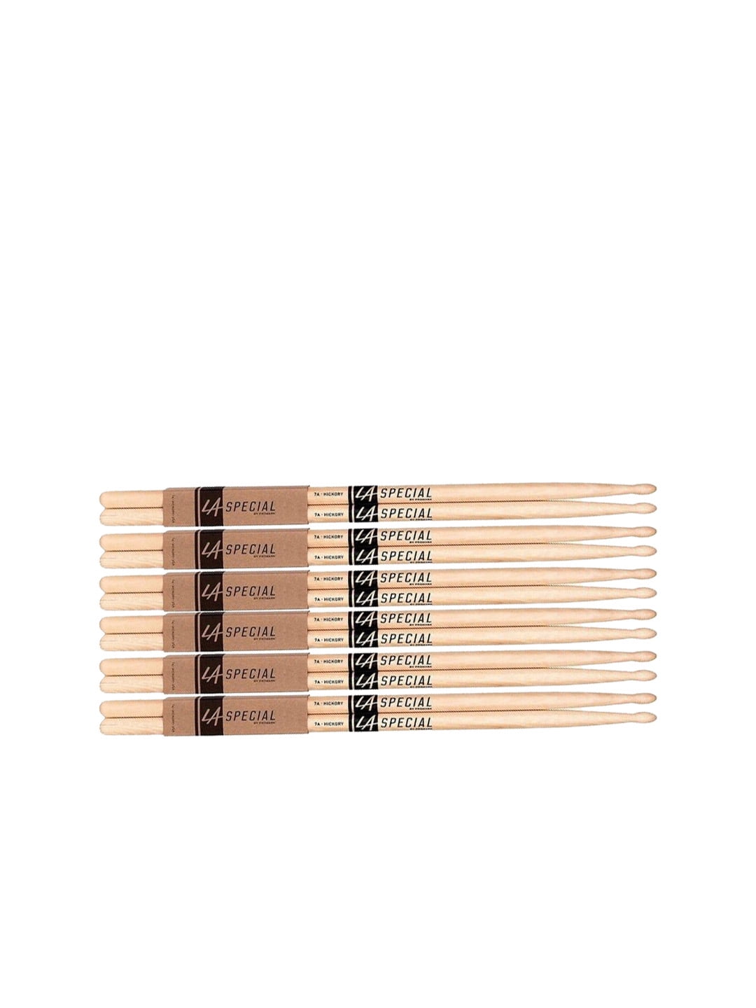 6 PACK Promark LA Special 7A Wood Tip Drumstick, LA7AW-6