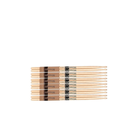 6 PACK Promark LA Special 7A Wood Tip Drumstick, LA7AW-6
