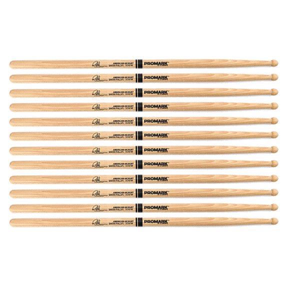6 PACK Promark TX707W American Hickory Simon Phillips Autograph Series Wood Tip TX707W-6