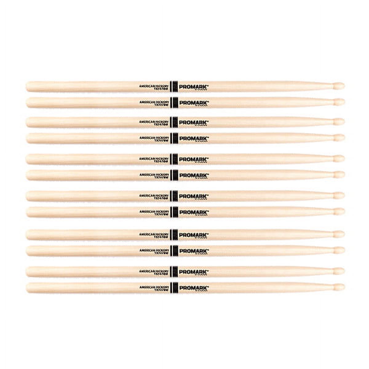 6 PACK Promark TX747BW American Hickory Super Rock Wood Tip TX747BW-6