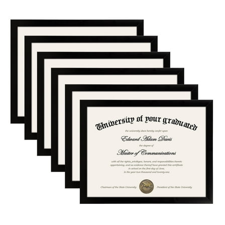 Sindcom 6 Pack 8.5x11 Document Picture Frame , 8.5 by 11 Award Diploma Certificate Frames , Black