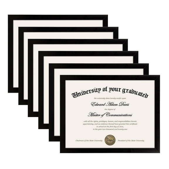 Sindcom 6 Pack 8.5x11 Document Picture Frame , 8.5 by 11 Award Diploma Certificate Frames , Black