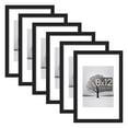 thumbnail image 1 of Sindcom 6 Pack 8x12 Picture Frames,Display Pictures 6x8 with Mat or 8x12 Without Mat,Gallery Wall Photo Frames, Black, 1 of 9