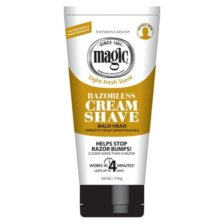 [ 6 PACK ] SoftSheen-Carson Magic - Razorless Cream Shave Smooth Shaving Cream For Bald Head Maintenance 6 oz * BEAUTY TALK LA *