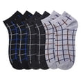 thumbnail image 1 of 6-PACK Toddler Boy's Comfort Low Cut Socks, Spandex Socks, Plaid Pattern, 6-8, 1 of 1