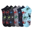 thumbnail image 1 of 6-PACK Toddler Boy's Comfort Low Cut Socks, Spandex Socks, Spider Print, 4-6, 1 of 1