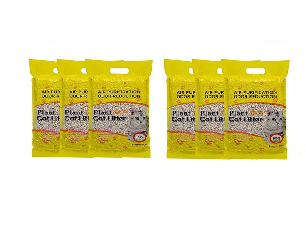 6 PACK Tofu Cat Litter Fast-Clumping Multi-Cat Litter Flushable Litter (6 LB EA)