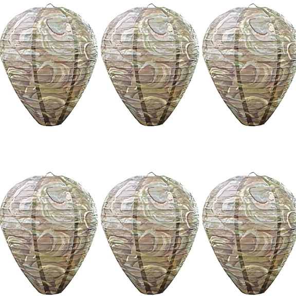 6 PACK Waterproof Fake Wasp Decoys Hanging Hornet Deterrents Wasp Nest Decoy for Home Garden Outdoor