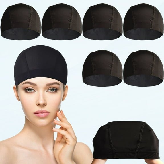 6 PACK Wig Caps for Wig Making - Cooling Dome Stretchable Ice Silk Wig Caps for Women Lace Front Wig