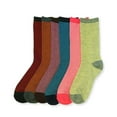 thumbnail image 1 of 6-PACK Women's Comfort Design Colorful Patterned Crew Socks, Stripes Pattern, 9-11, 1 of 1