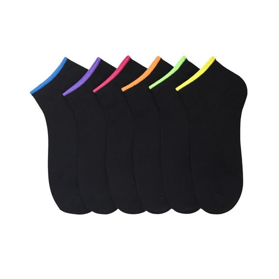 6-PACK Women's Comfort Low Cut Socks, Spandex Socks, B/S-A, 9-11